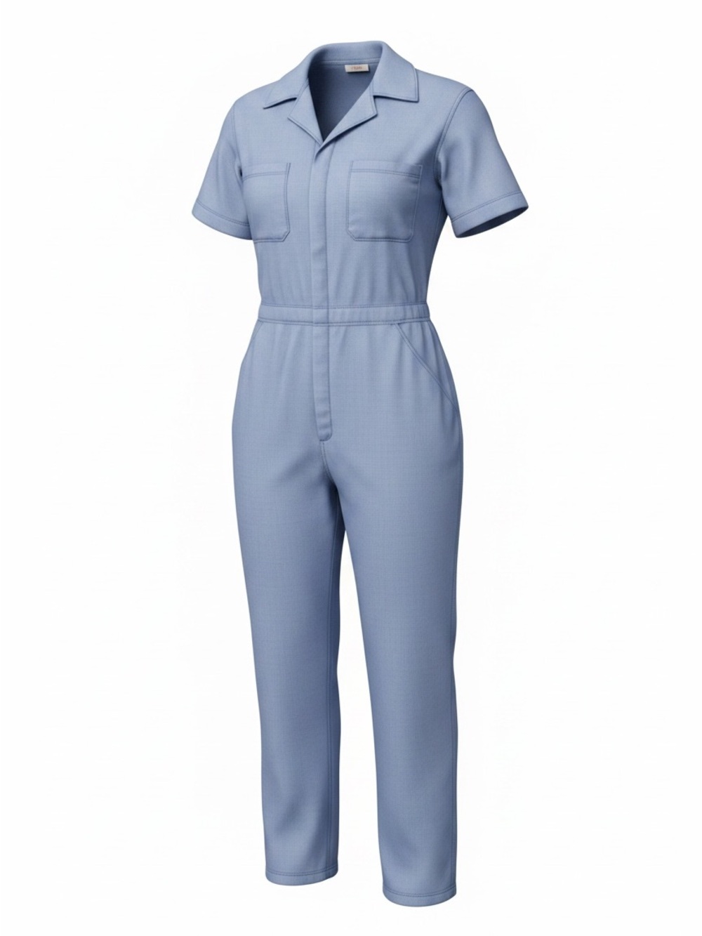 Light Blue Short-Sleeve scrub Jumpsuit